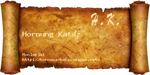 Hornung Kató névjegykártya